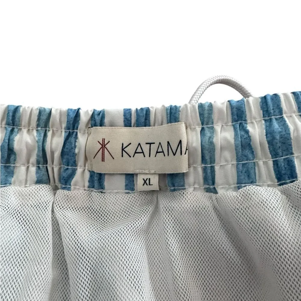 Katama EMERSON II - BRUSH STROKE IN SURF BLUE Swim Trunks XL